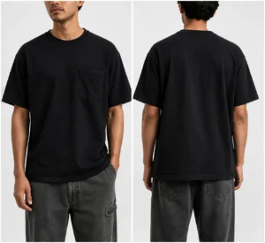 250 GSM heavyweight boxy T-shirt front and back view