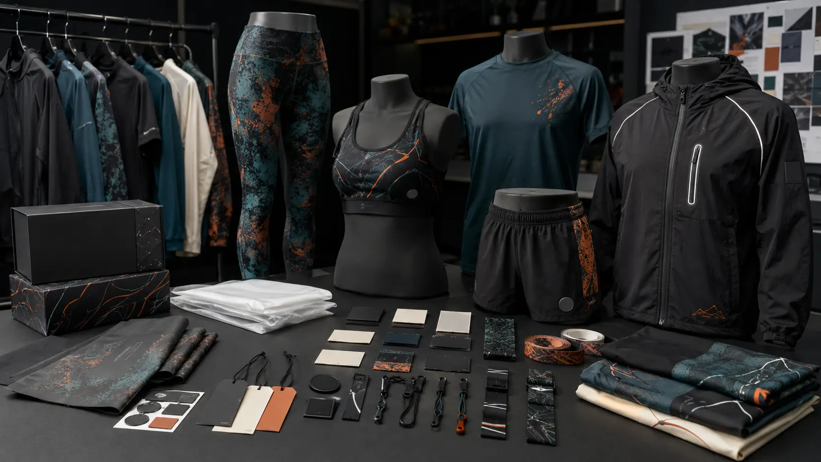 Private label activewear branding printing labels trims and packaging