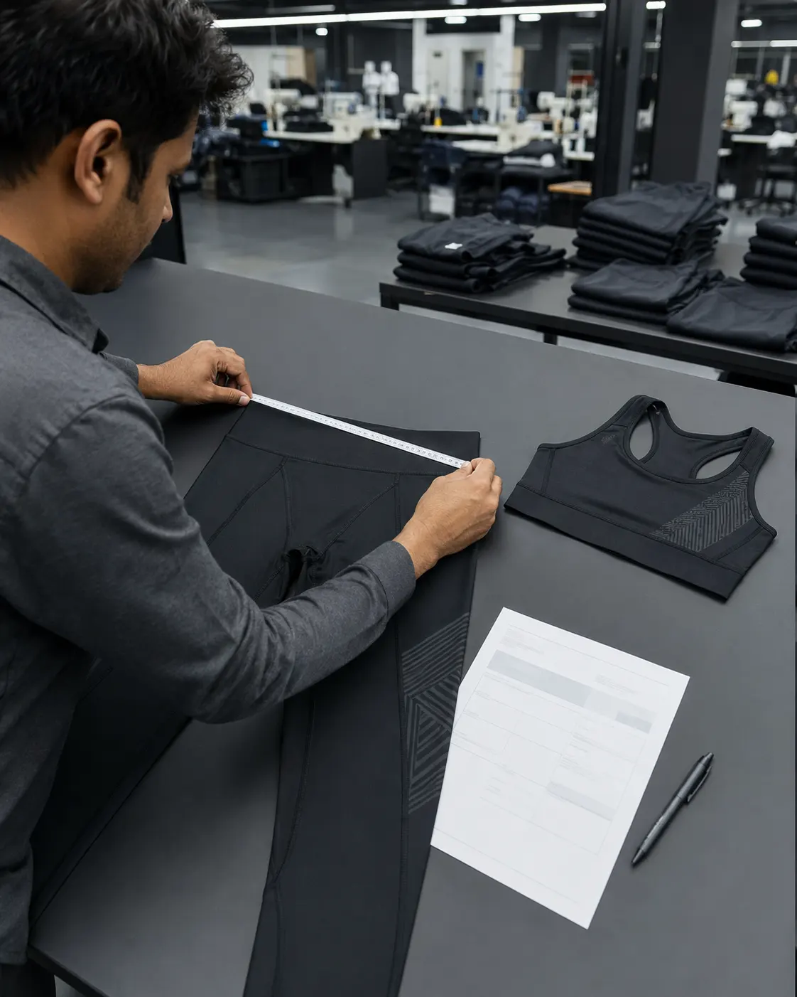 Quality control inspection for private label activewear garments