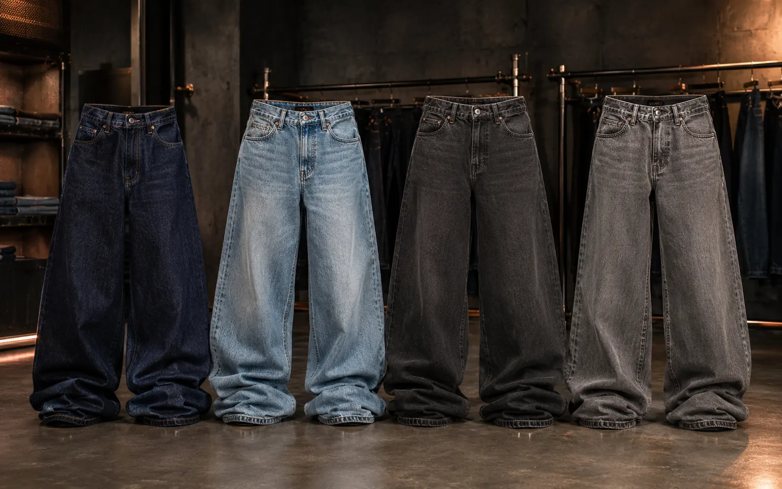 Custom baggy and wide-leg jeans