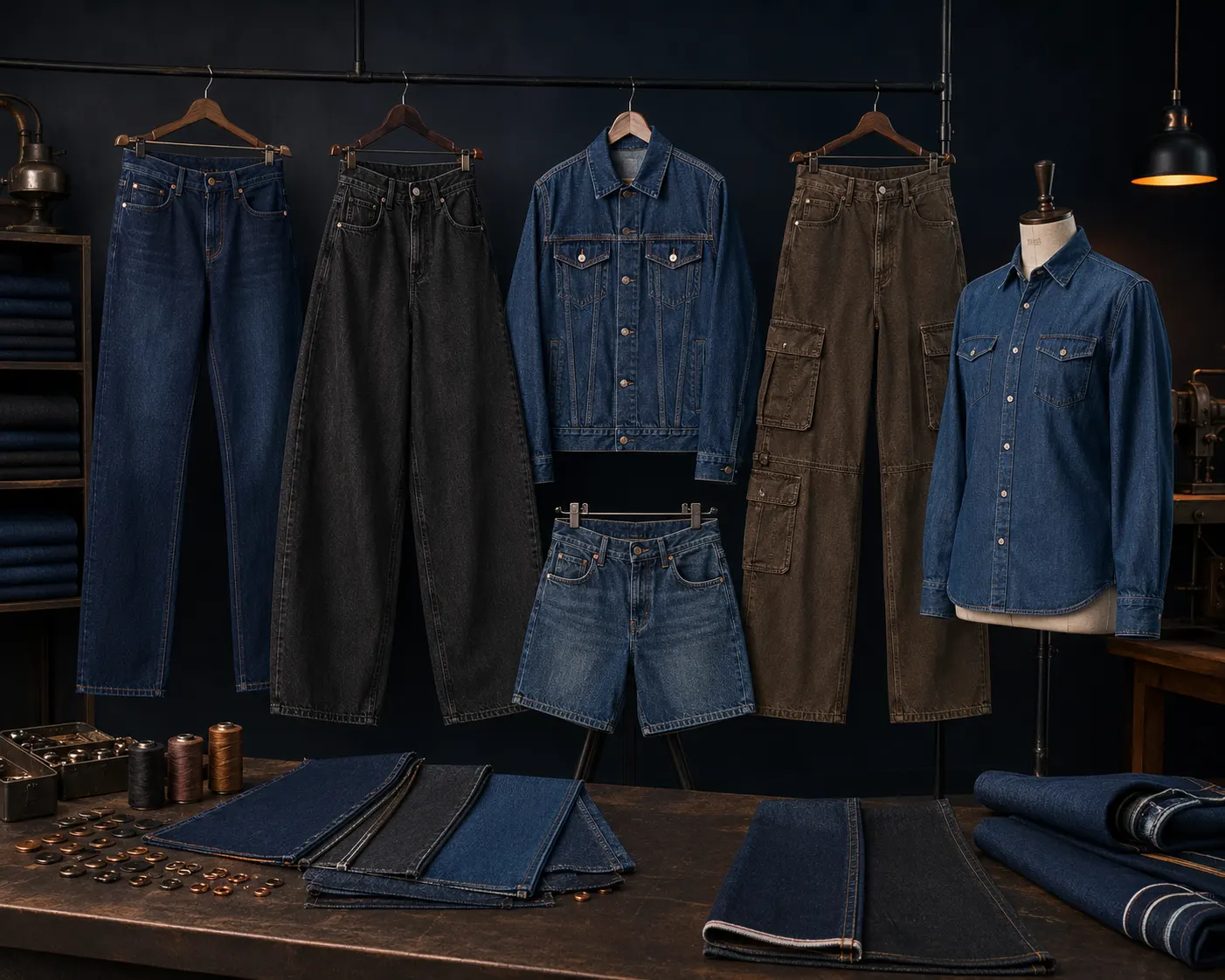 Custom denim manufacturing services for jeans and jackets