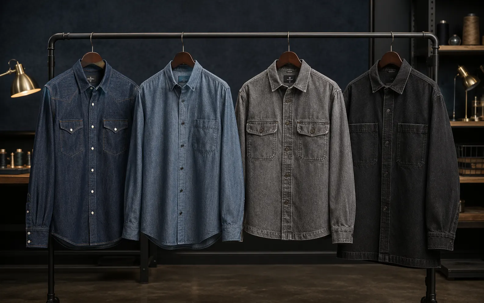 Custom denim shirts and overshirts
