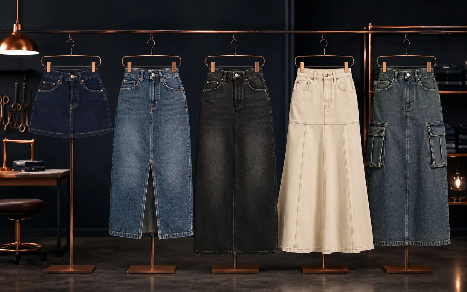 Custom denim skirts manufacturing