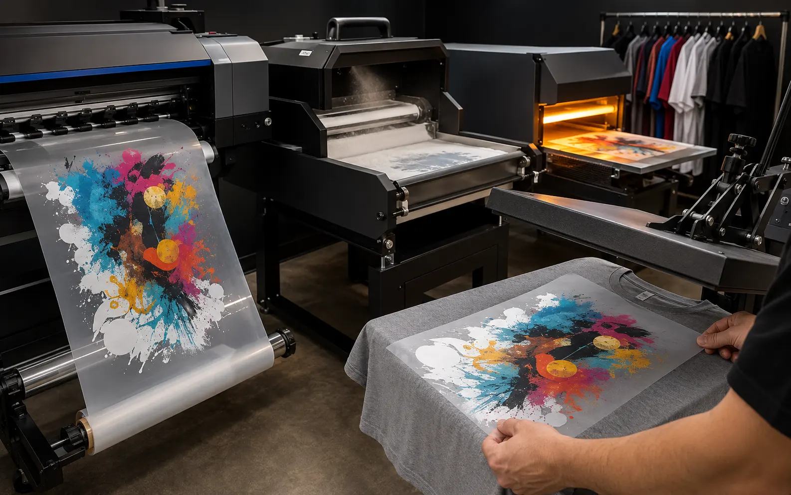 DTF transfer printing on custom garments