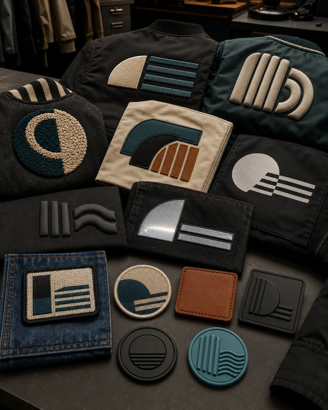 Embroidery chenille patches and printing on custom jackets