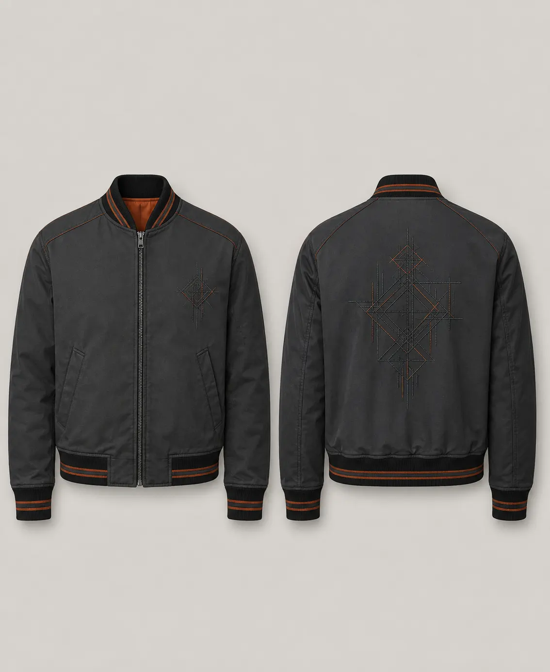 Custom branded jacket design mockup