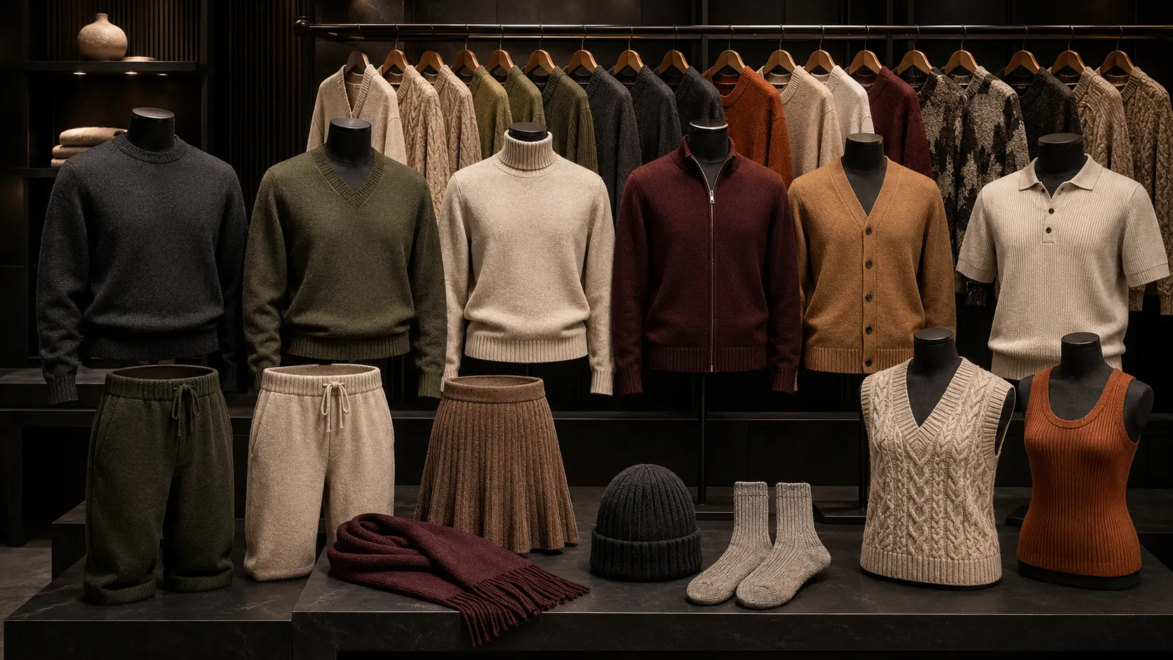 Private label sweaters cardigans knitted polos and accessories collection
