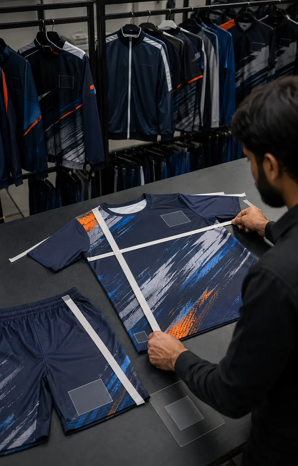 Custom sportswear quality control and uniform inspection