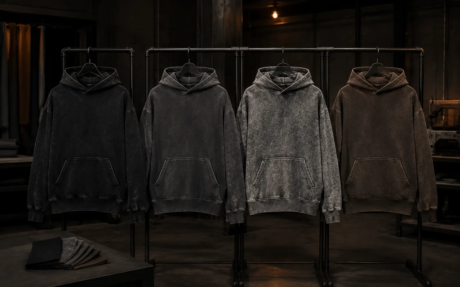 Custom vintage washed hoodies