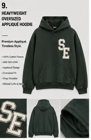 Heavyweight Oversized Appliqué Hoodie