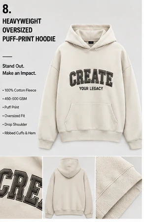 Heavyweight Oversized Puff-Print Hoodie