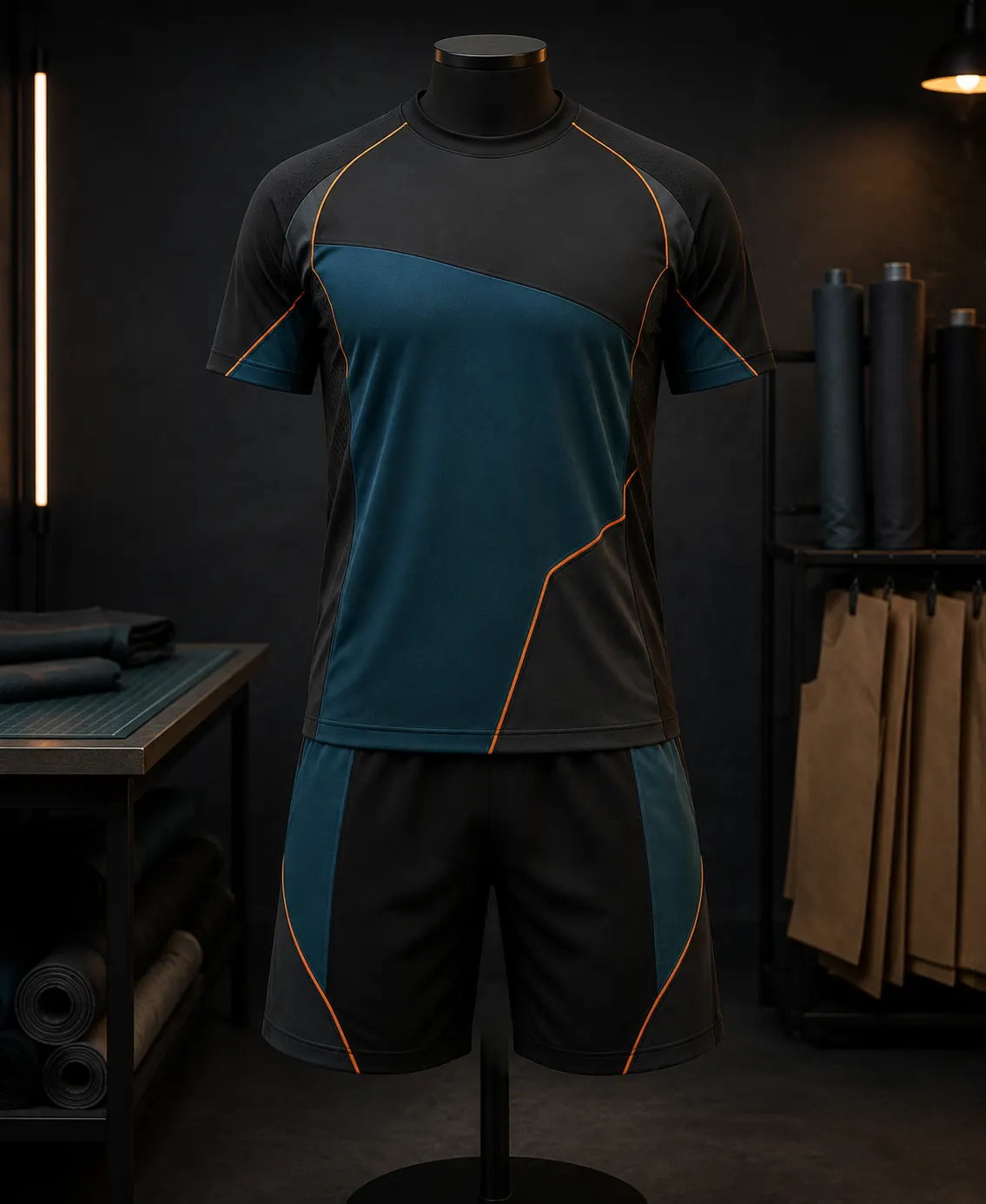Manufactured sports team uniform based on the approved mockup