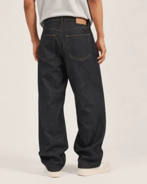 14 oz heavyweight baggy selvedge jeans back view