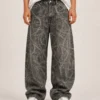 all-over-printed-baggy-jeans-front All over printed baggy jeans front view