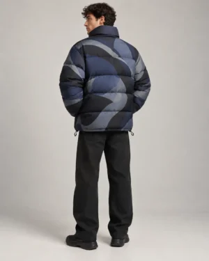 All over sublimation printed puffer jacket back view