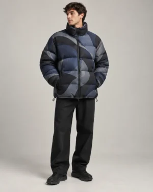 all-over-sublimation-printed-puffer-jacket-front All over sublimation printed puffer jacket front view