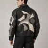 Appliqué Graphic Leather Jacket
