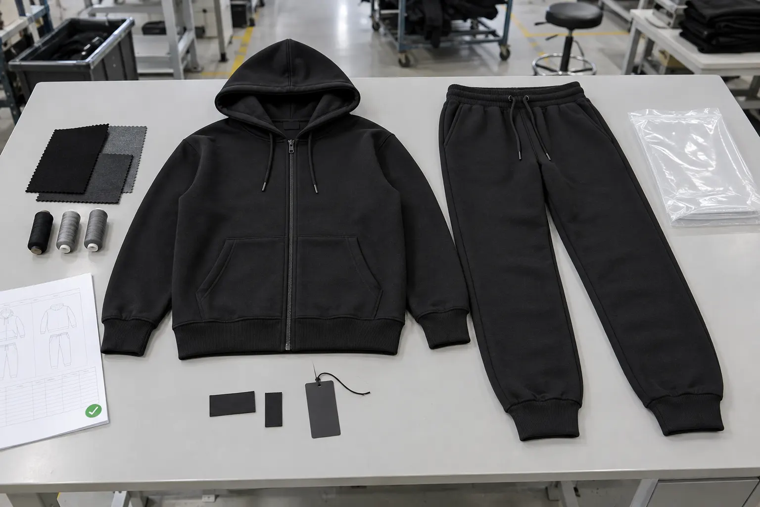 Approved pre-production clothing sample before bulk manufacturing