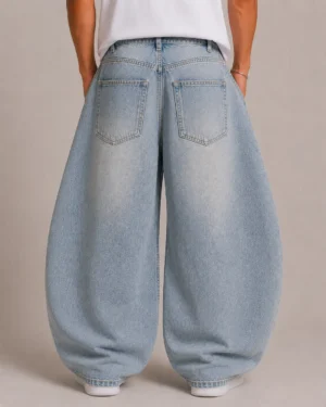 Balloon fit denim jeans back view