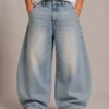 balloon-fit-denim-jeans-front Balloon fit denim jeans front view