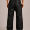 black-coated-denim-jeans-back Black coated denim jeans back view