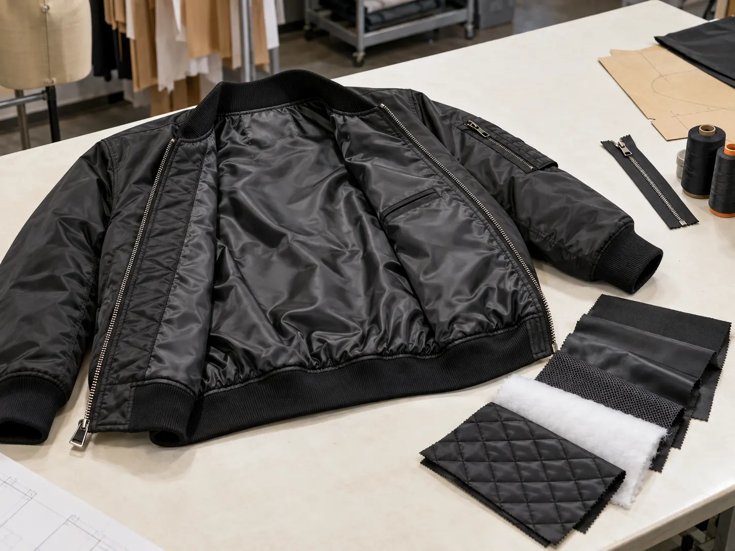 Bomber jacket lining and insulation options