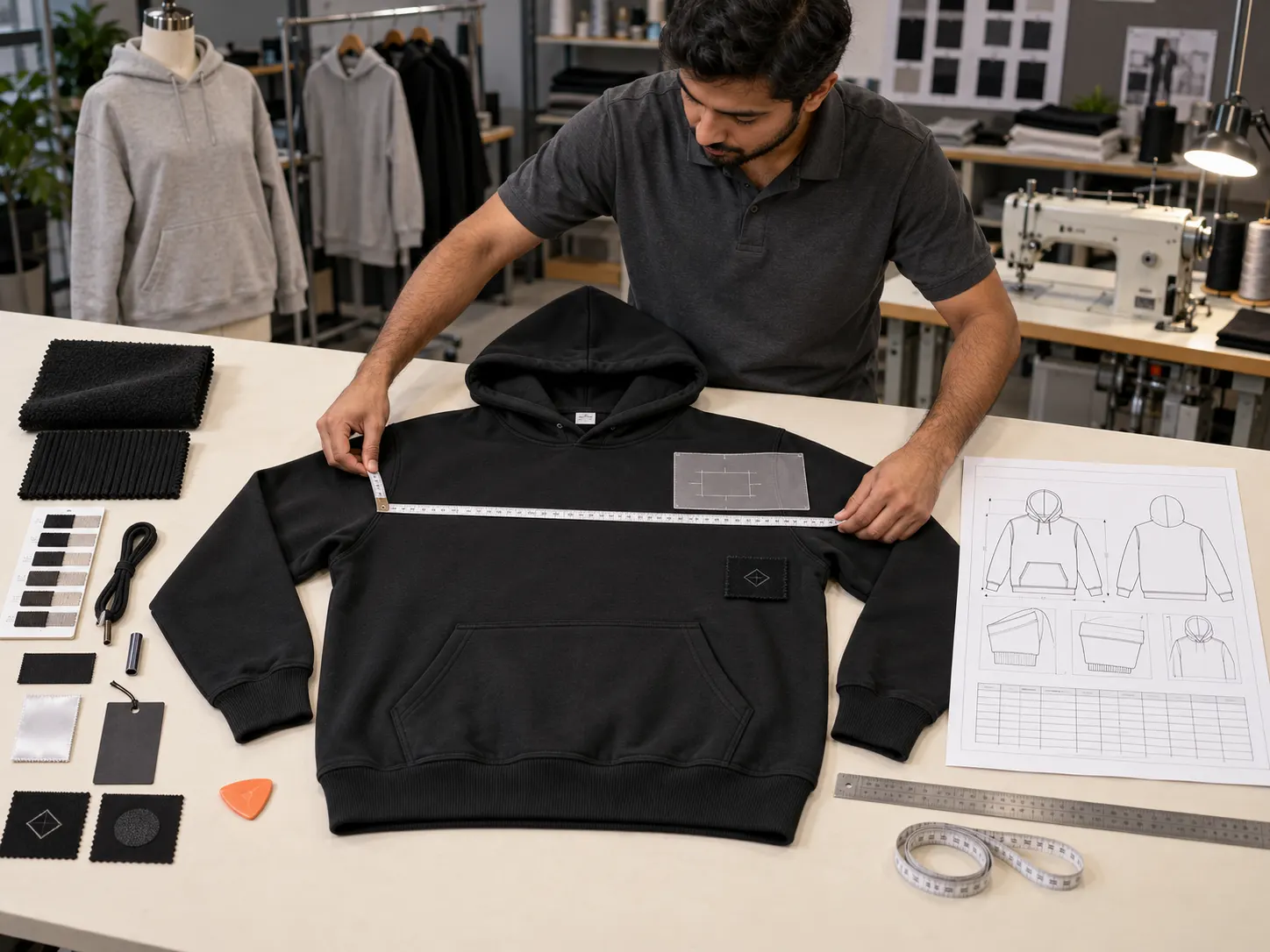 Clothing sample development before bulk garment production