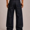 contrast-stitch-baggy-jeans-back Contrast stitch baggy jeans back view