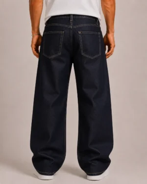 Contrast stitch baggy jeans back view