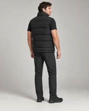 Convertible puffer vest with sleeves removed back view