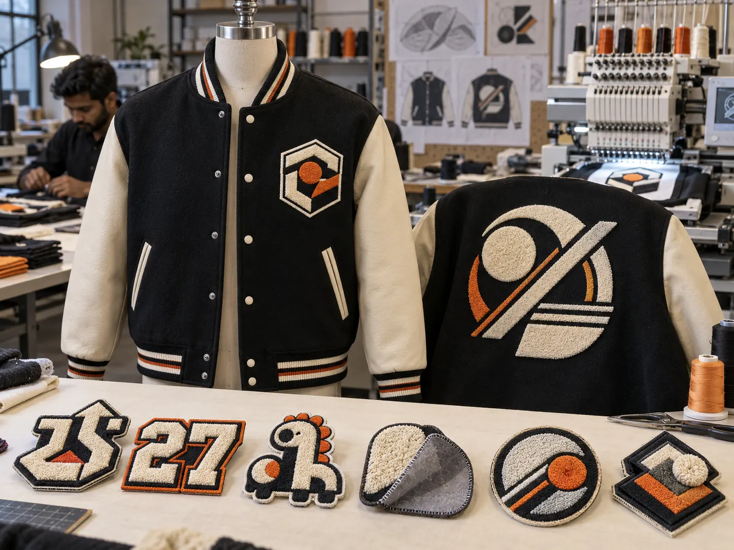 Custom chenille letter patches for varsity and letterman jackets