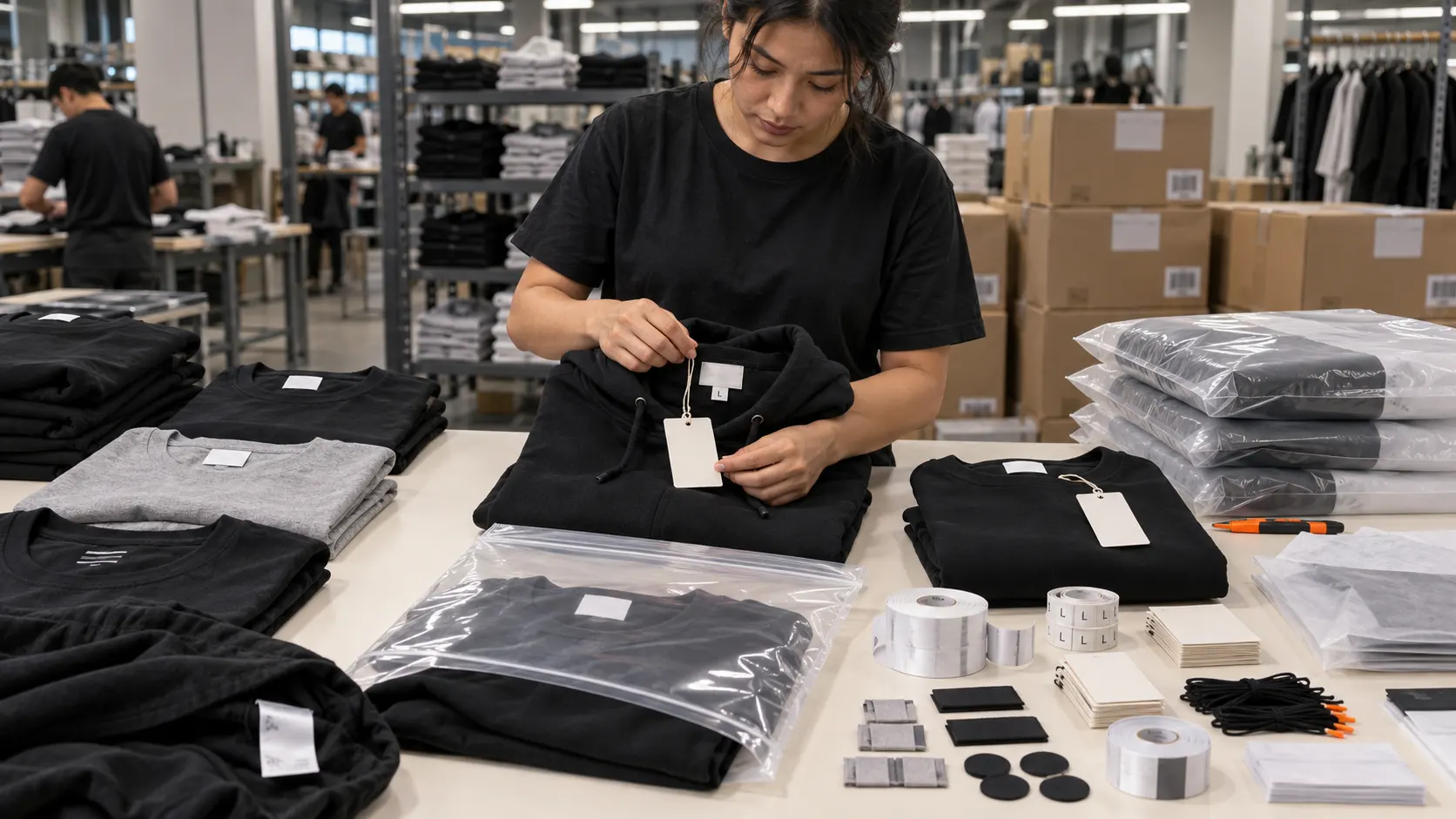 Custom clothing labels hang tags and packaging for private label apparel