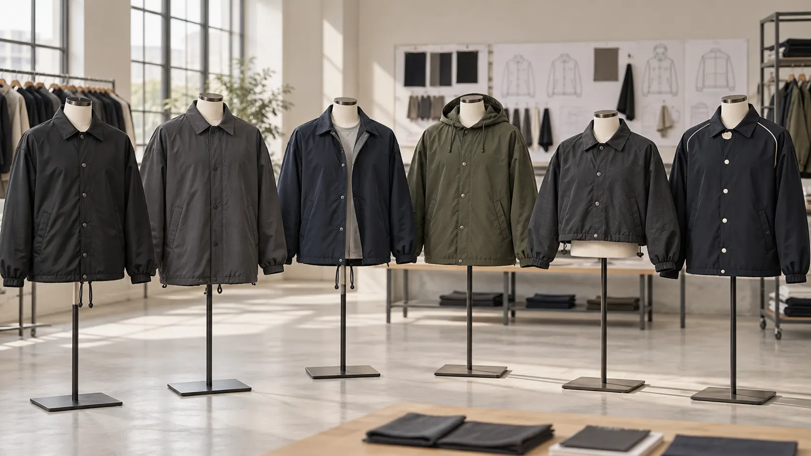 Custom classic oversized lined hooded cropped and team coach jacket styles