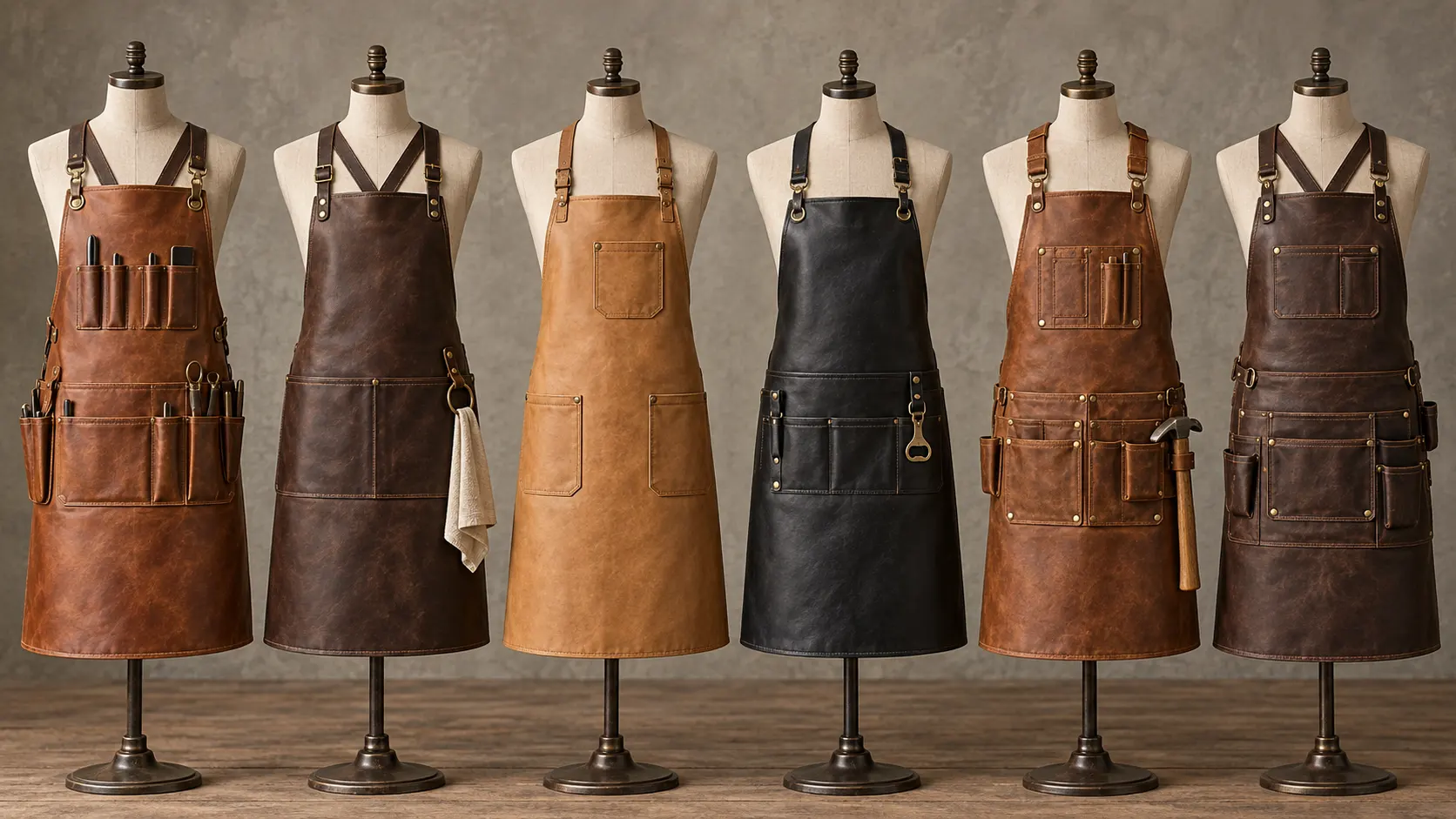 Custom barber barista chef bartender craftsman and workshop leather apron styles