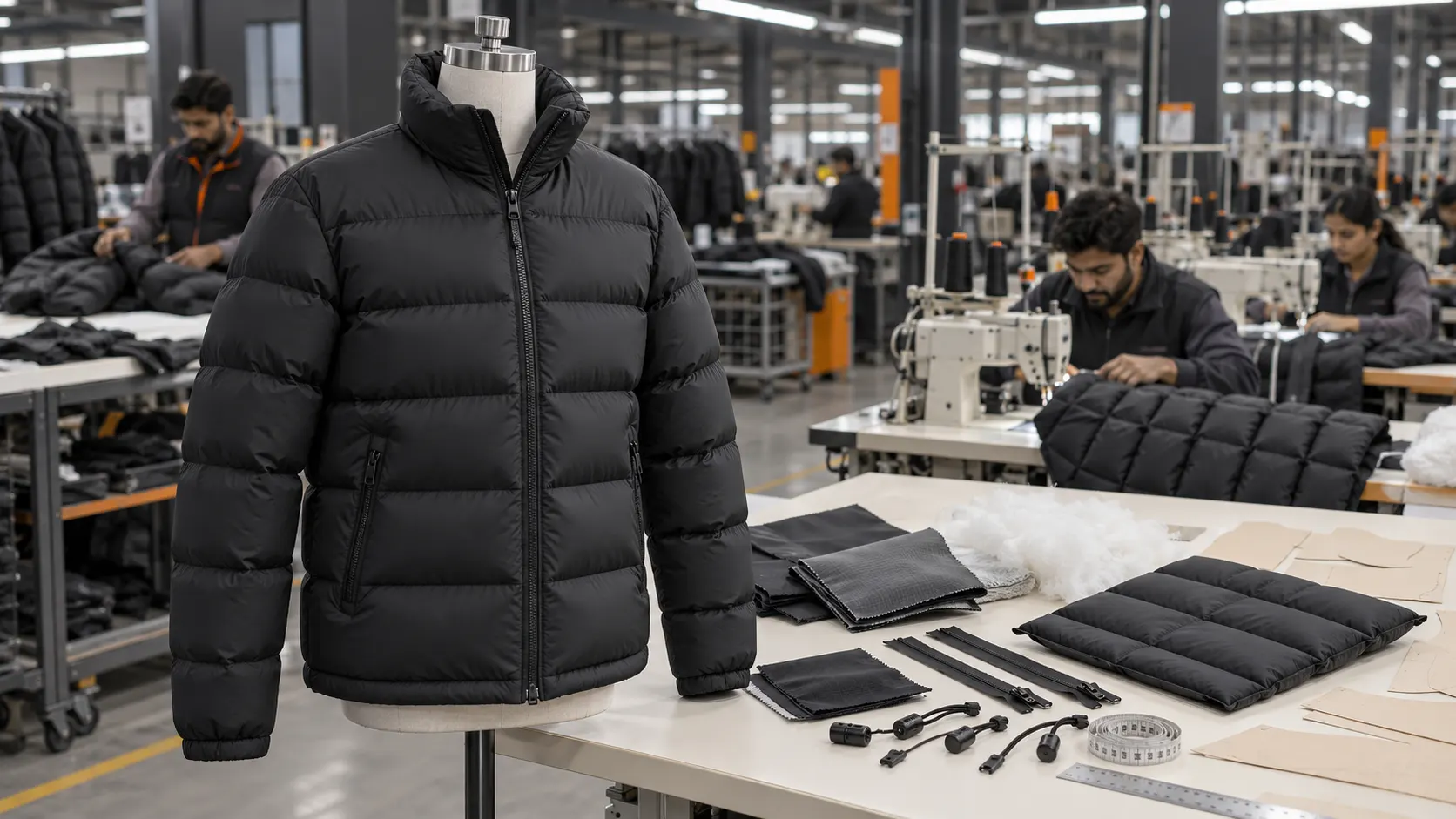 Custom puffer jacket manufacturing for private label clothing brands