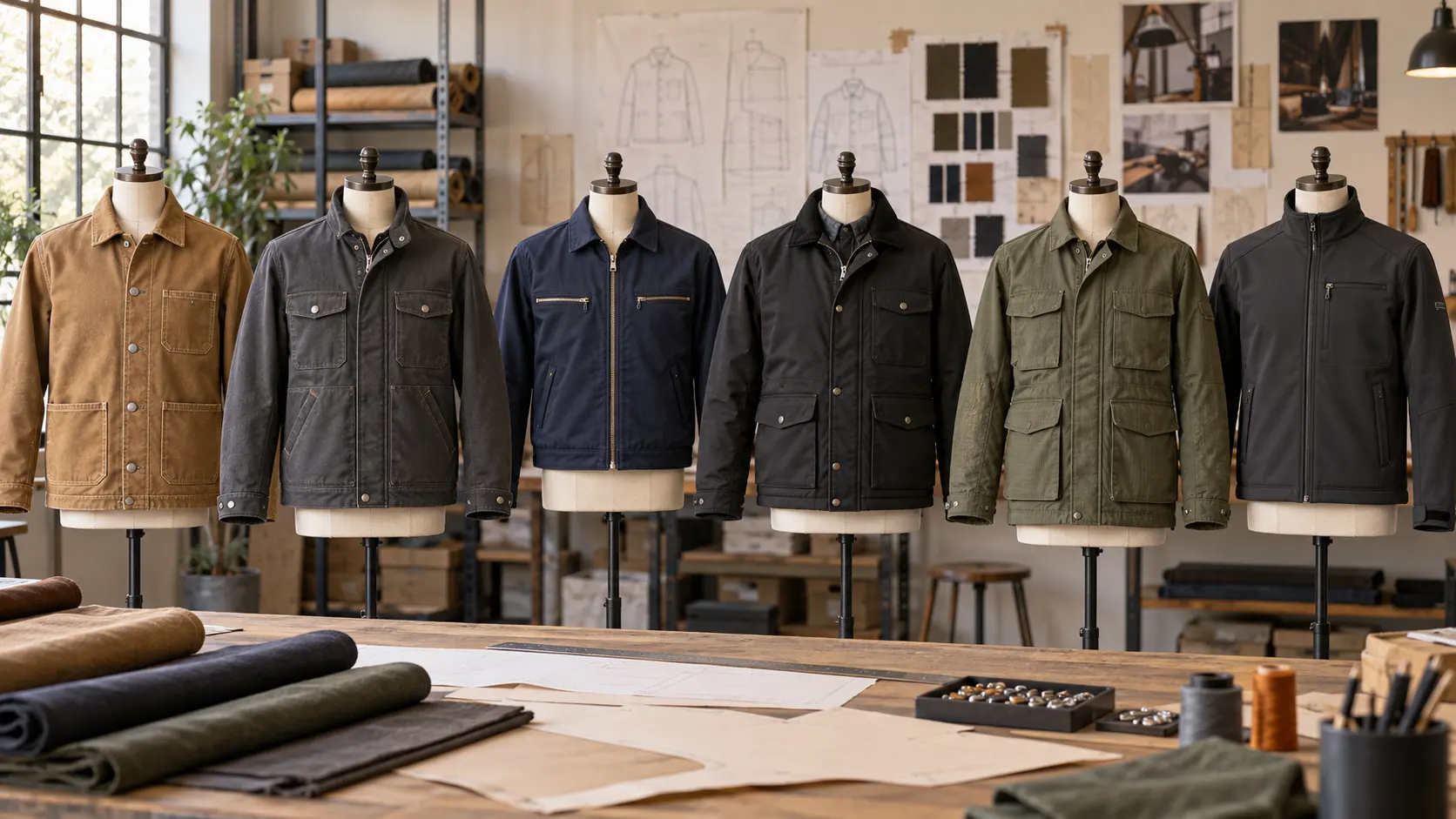 Custom canvas chore utility mechanic insulated and corporate workwear jacket styles