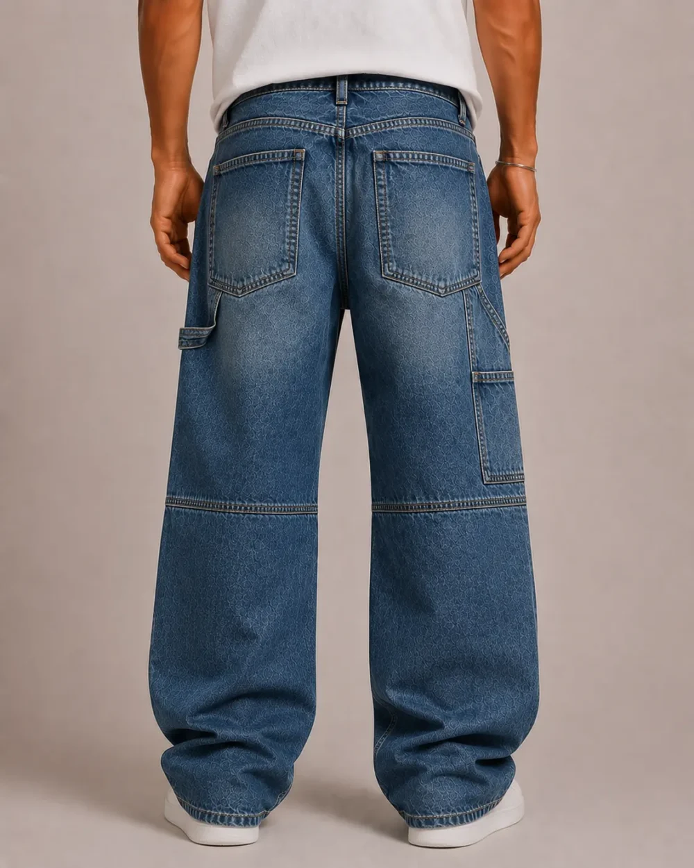 double-knee-denim-jeans-back Double knee denim jeans back view