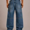 double-knee-denim-jeans-back Double knee denim jeans back view