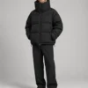Funnel neck puffer jacket front view