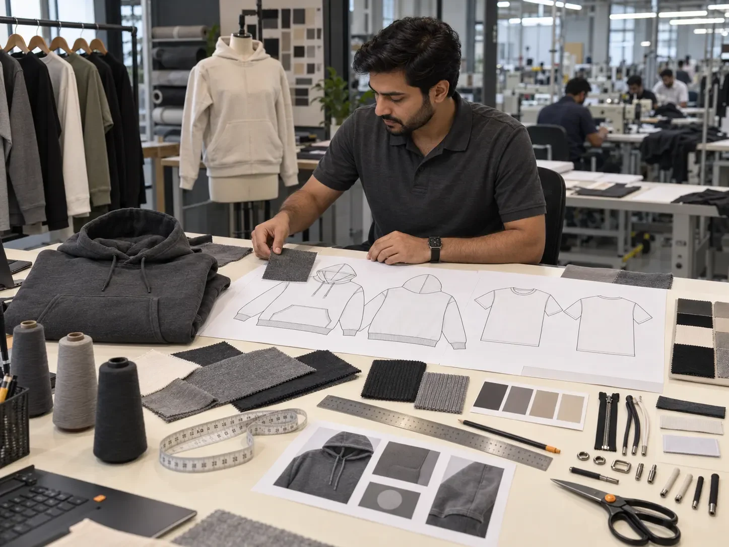 Garment design and product development before clothing manufacturing