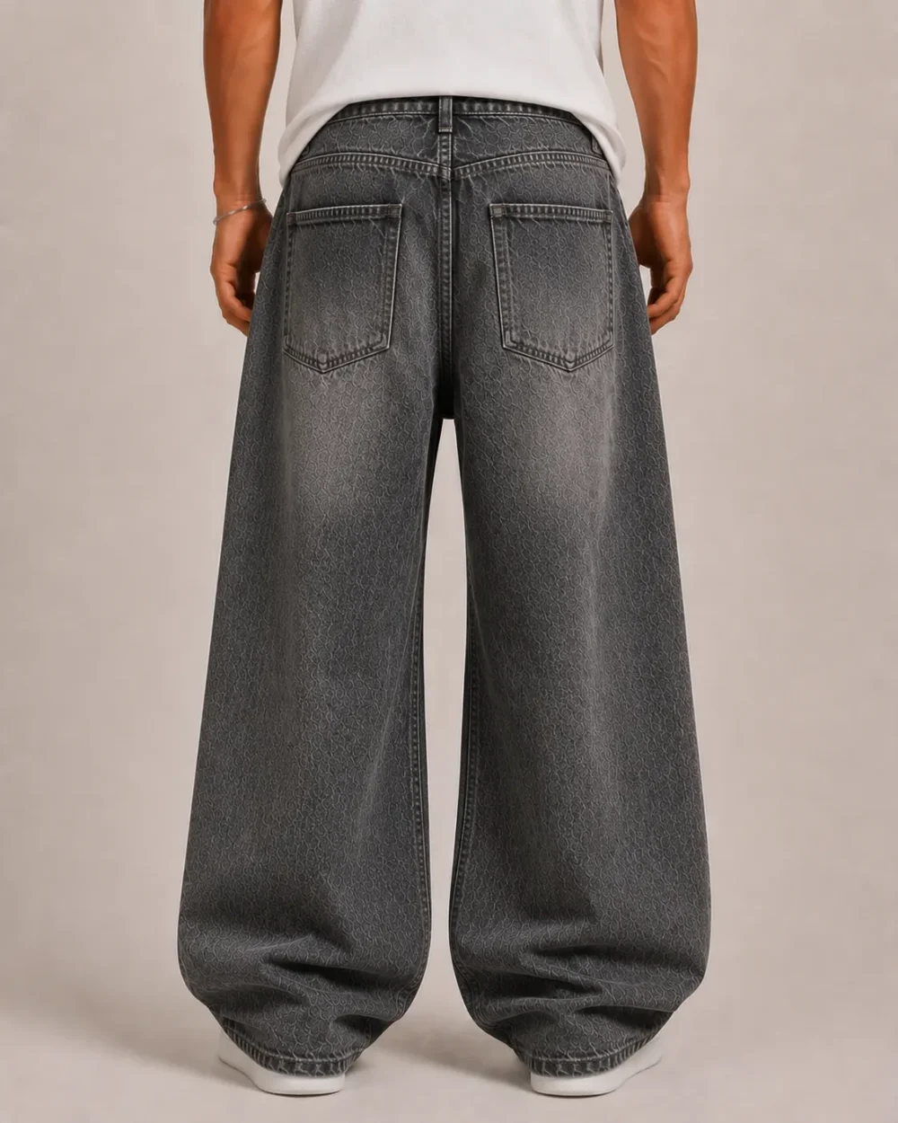 grey-wash-baggy-jeans-back Grey wash baggy jeans back view