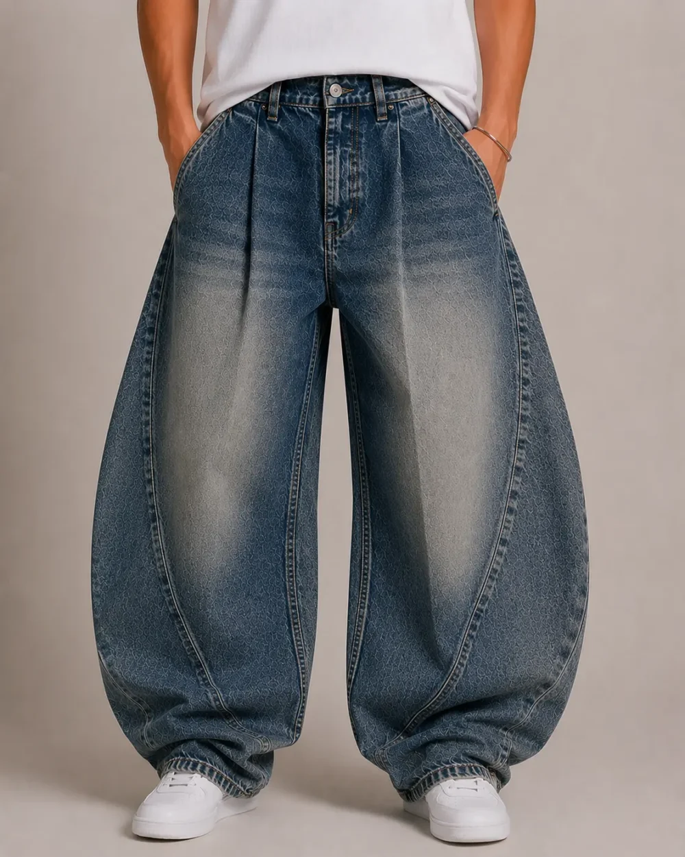 Horseshoe denim jeans front view
