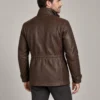 leather-field-jacket-back Brown leather field jacket back view