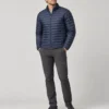 Lightweight packable puffer jacket front view