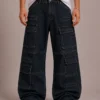 Multi pocket utility denim jeans front view
