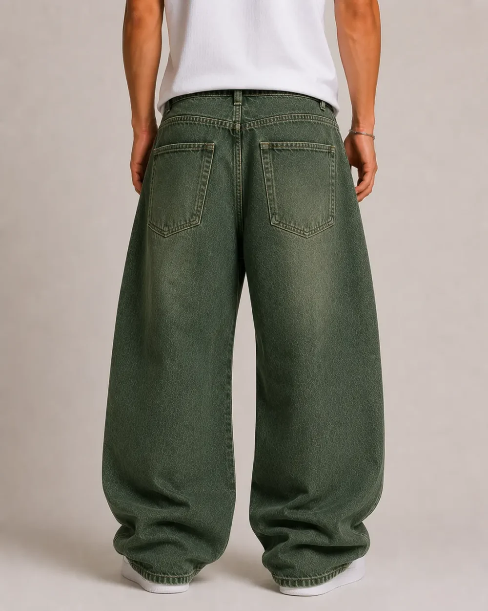 overdyed-colored-baggy-jeans-back Overdyed colored baggy jeans back view