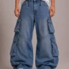 Parachute denim cargo jeans front view