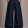 pleated-wide-leg-denim-jeans-back Pleated wide leg denim jeans back view
