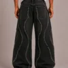 raw-edge-panel-jeans-back Raw edge panel jeans back view