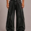 raw-edge-panel-jeans-front Raw edge panel jeans front view